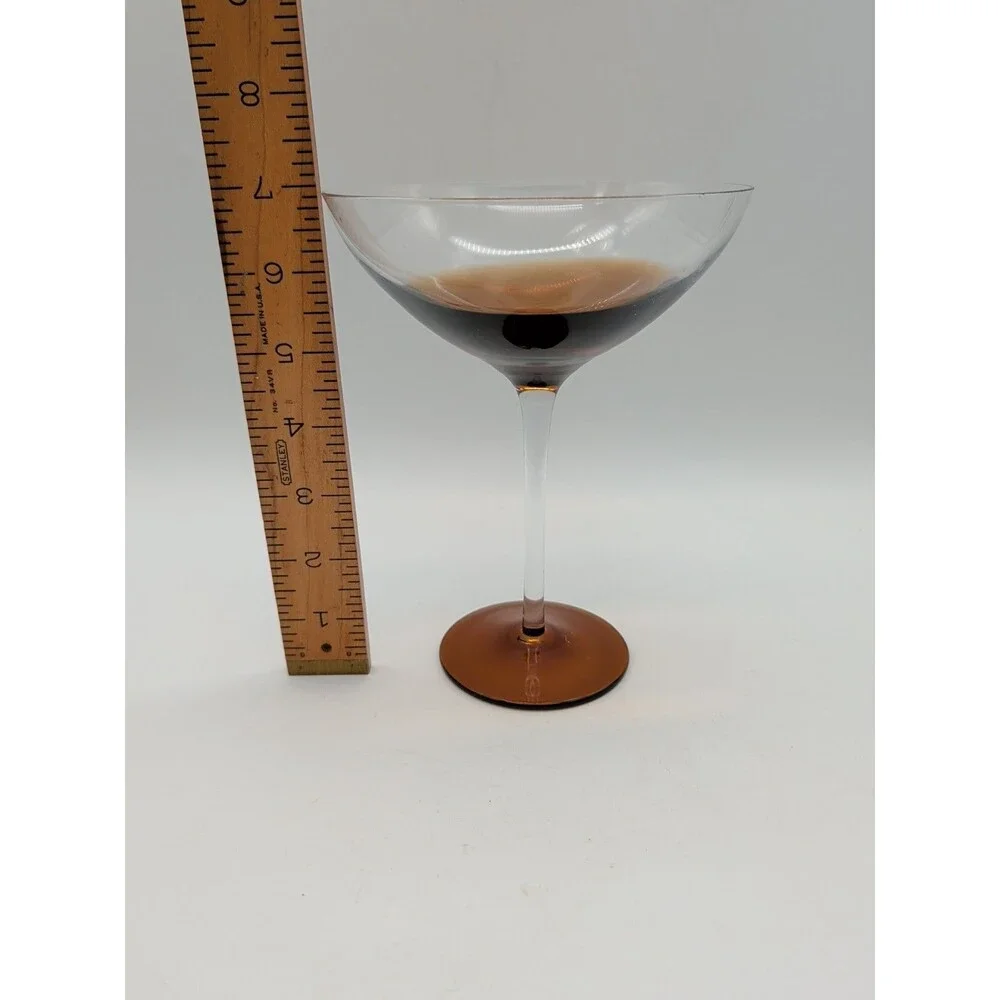 Vintage Martini Glass Pier 1 Brown Amber Elemental 7” Martini Glass